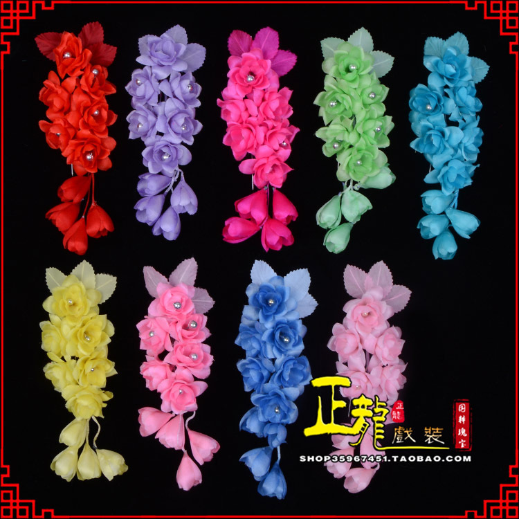 罗山鬓花头饰小花头花 真丝绢花